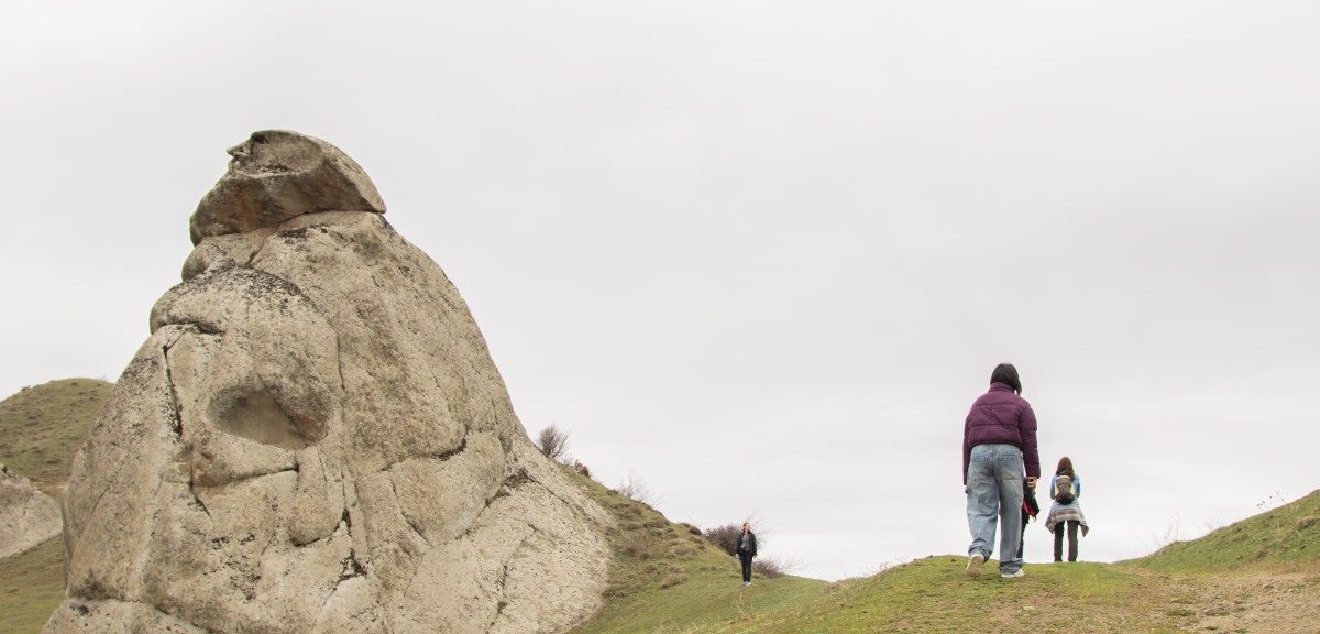 Backpack and hiking shoes for trekking in Azerbaijan